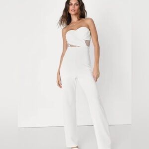 Lulus White Strapless Jumpsuit